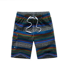 New Fashion Summer Casual Shorts Men Stripe Hawaii Beach Shorts Man Bermuda With Pockets Slim Fit Board Shorts Plus Size