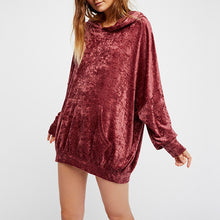 2018 Spring Women Oversize Hoodies Sweatshirt Pullovers Velvet Hoody Tops Long Sleeve Hooded Blouse