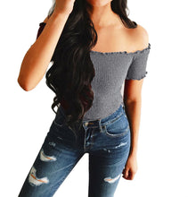 Womens Sexy Solid Strapless Off Shoulder Short Tops Blouse