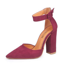 HEE GRAND 2018 New Women Thick Heel Pumps with Buckle Flock Vamp Elegant Lady's Ankle Lace Women Fashion Sandals XWZ4924
