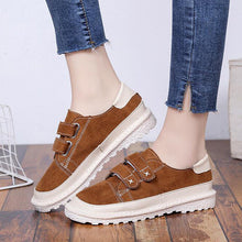 HEE GRAND Women Spring Flats with Platform Women Causal Fashion Soft Bottom Hook & Loop Shoes Flock Vamp Mujer Shoes XWD6623