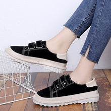 HEE GRAND Women Spring Flats with Platform Women Causal Fashion Soft Bottom Hook & Loop Shoes Flock Vamp Mujer Shoes XWD6623
