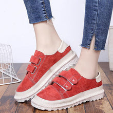 HEE GRAND Women Spring Flats with Platform Women Causal Fashion Soft Bottom Hook & Loop Shoes Flock Vamp Mujer Shoes XWD6623