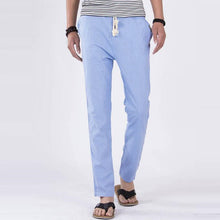 Summer Spring New Retro Mens Leisure Linen Pants Men's Cotton Breathable Loose Fit Joggers Trousers Plus Size Straight Pants Men