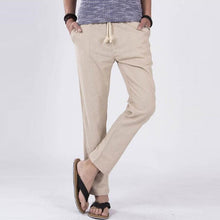 Summer Spring New Retro Mens Leisure Linen Pants Men's Cotton Breathable Loose Fit Joggers Trousers Plus Size Straight Pants Men