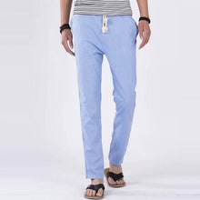 Summer Spring New Retro Mens Leisure Linen Pants Men's Cotton Breathable Loose Fit Joggers Trousers Plus Size Straight Pants Men