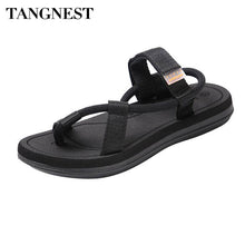 Tangnest NEW 2018 Summer Men Flip Flops Unisex Cross Rope Slip-on Flat Sandals Man Casual Beach Slippers Size 36 ~45
