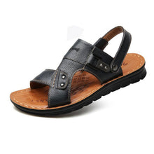 Tangnest 2018 Men Gladiator Sandals NEW PU Leather Slip-on Platform Sandals Men Comfortable Beach Waterproof  Slippers