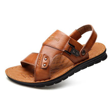 Tangnest 2018 Men Gladiator Sandals NEW PU Leather Slip-on Platform Sandals Men Comfortable Beach Waterproof  Slippers