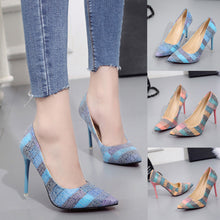 Women's Fashion Thin Heels Shoes Wild Mixed Colors Shallow High Heels Shoes