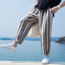 INCERUN Casual Men Loose Baggy Pants Stripe Calf Length Harem Pants Trousers Male HipHop Wide Legs Nepal Joggers Plus Size 5XL
